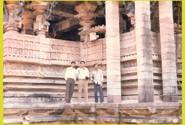 Nagesh, Venkat and Ravindra at Ramappa Temple, Warangal in 1985